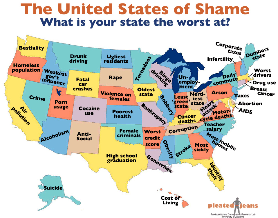 What is your state worst at map